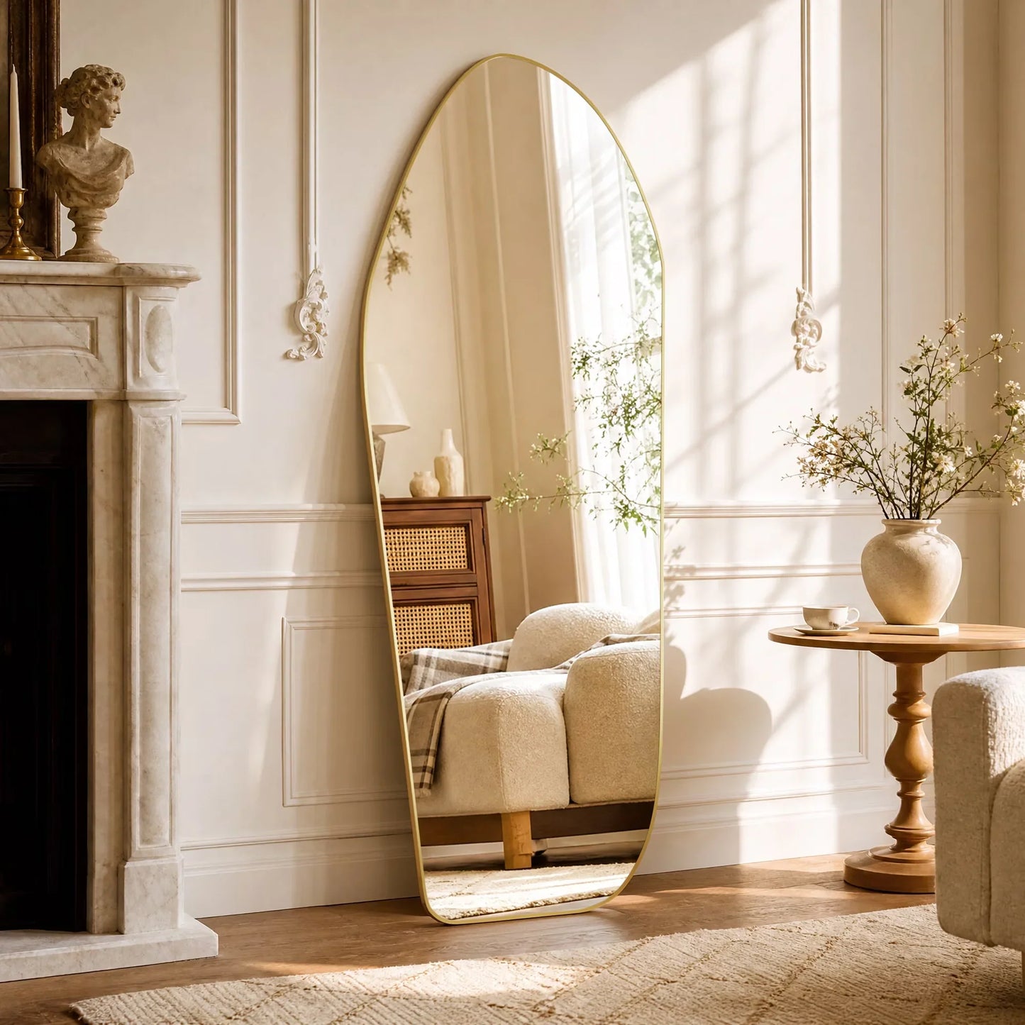 Irregular Aluminium Full-Length Mirror