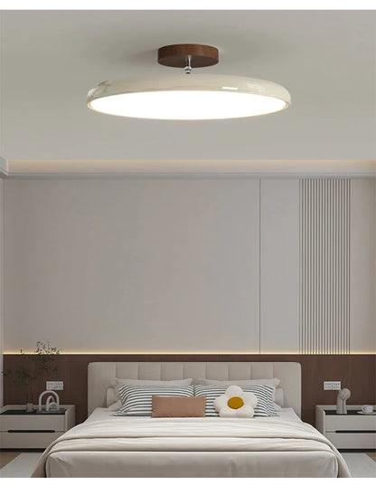Retro Round Wood Ceiling Light