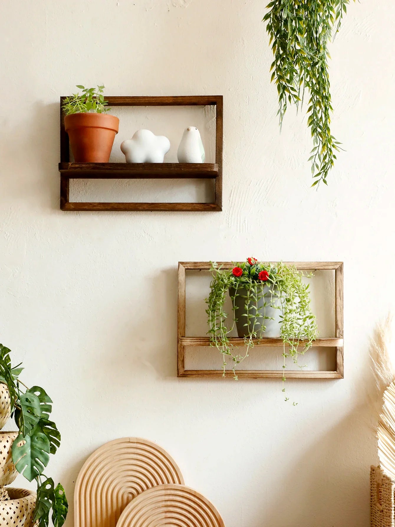 Rustic Floating Wood Wall Shelves