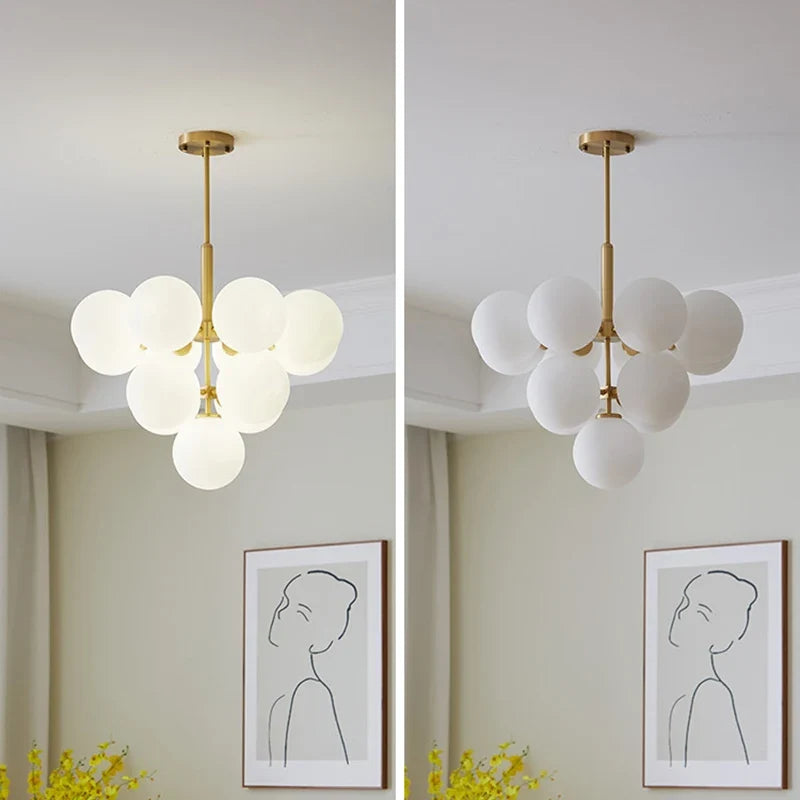Nordic-Style Cascading Glass Globe Chandelier