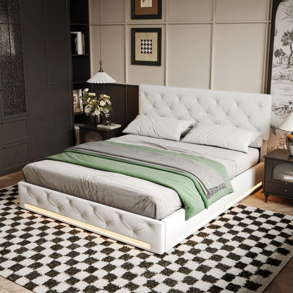 Ottoman Storage Bed with 3-Side LED