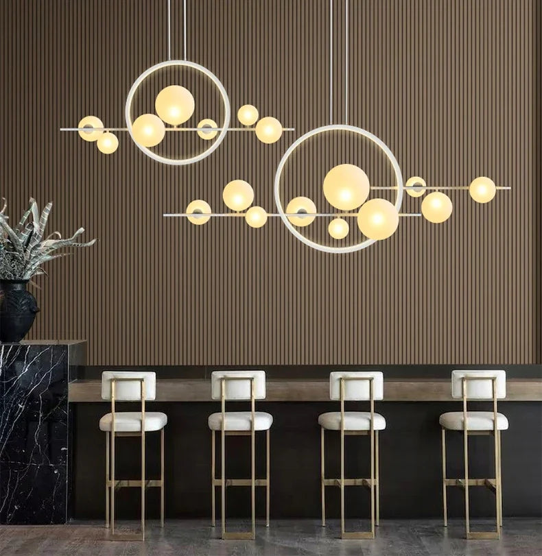 Postmodern-Style Glass Bubble Cluster Chandelier
