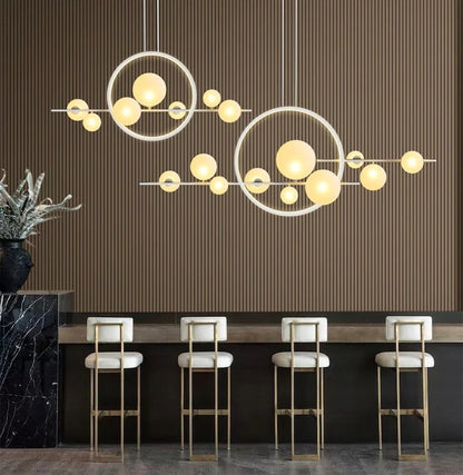 Postmodern-Style Glass Bubble Cluster Chandelier