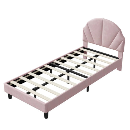 Single Velvet Bed with Flower Design