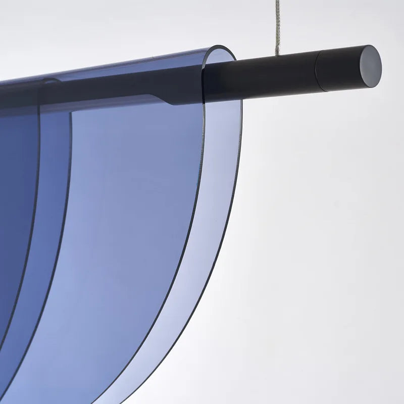 Macaron-Style Amber and Blue Acrylic Pendant Light