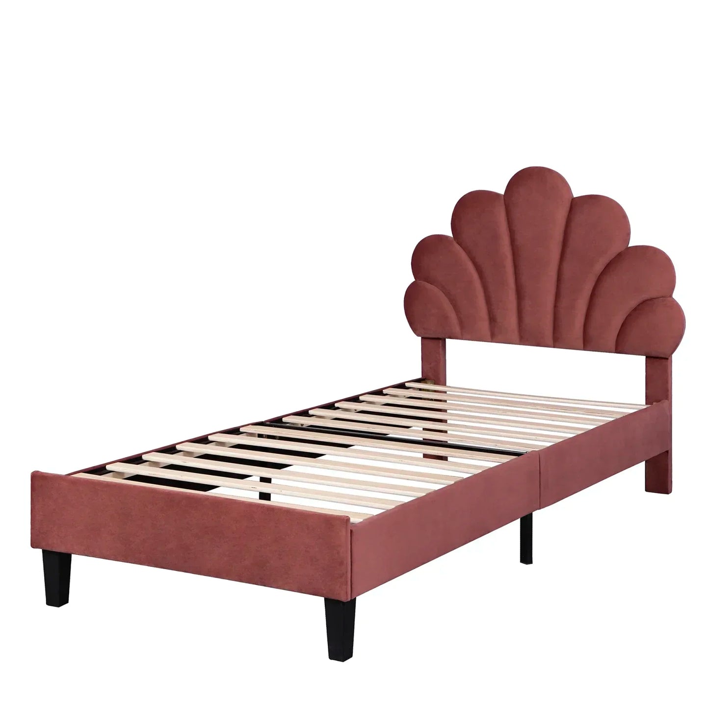 Flower Design Velvet Bed
