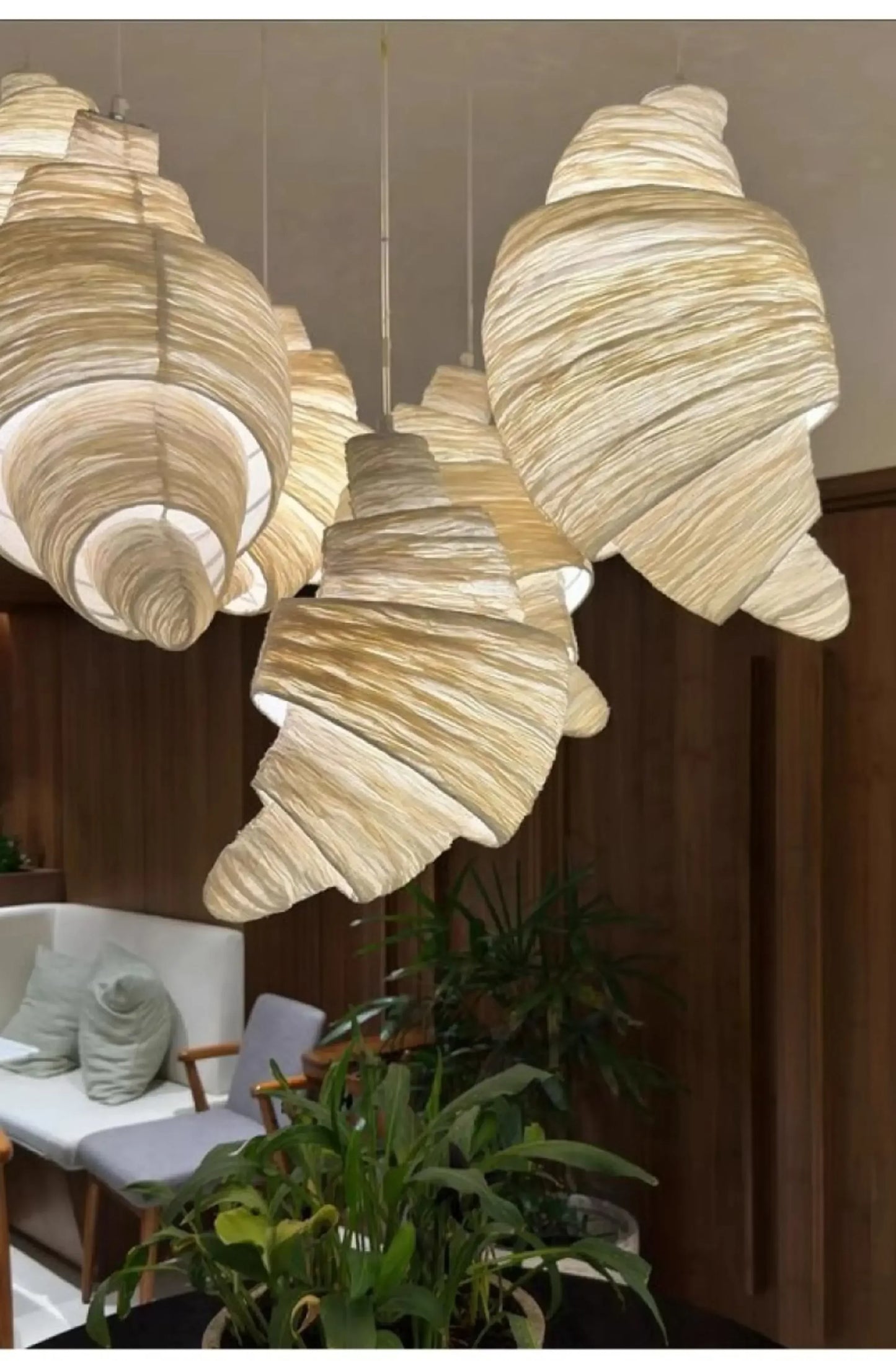Nordic-Style Fabric Crescent Pendant Light