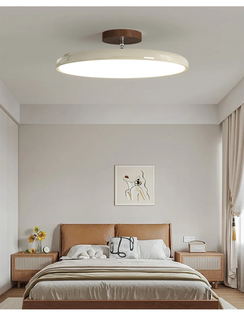 Retro Round Wood Ceiling Light