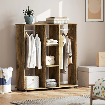 Brown Mobile Double Wardrobe