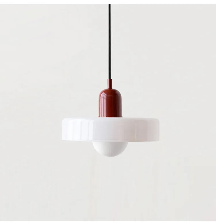 Retro Bauhaus Glass Disc Pendant Light
