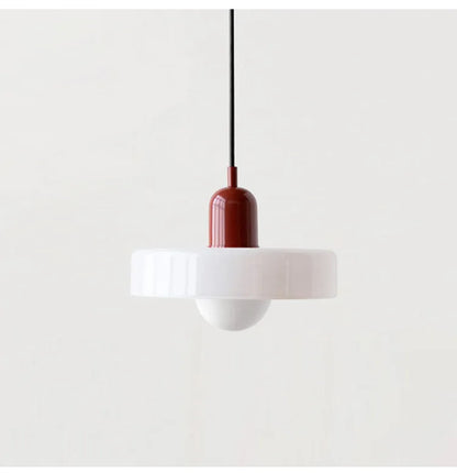 Retro Bauhaus Glass Disc Pendant Light