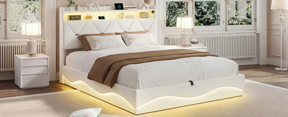 Smart Ottoman Storage Bed with LED