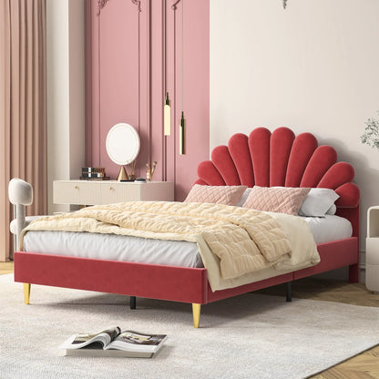 Shell Design Velvet Bed