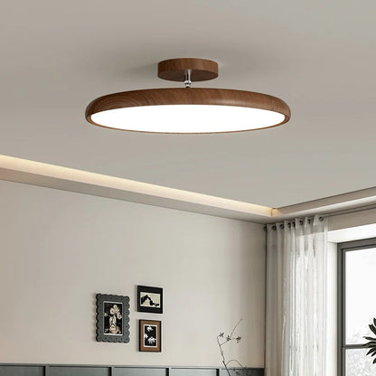 Retro Round Wood Ceiling Light
