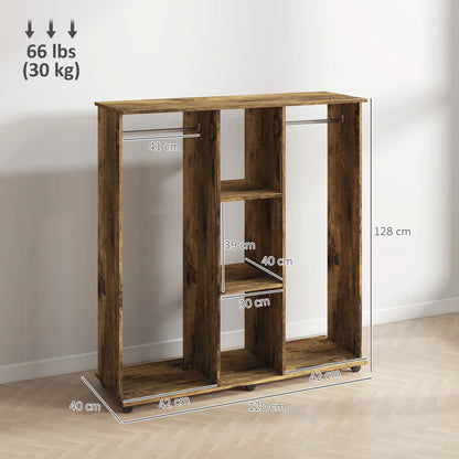 Brown Mobile Double Wardrobe