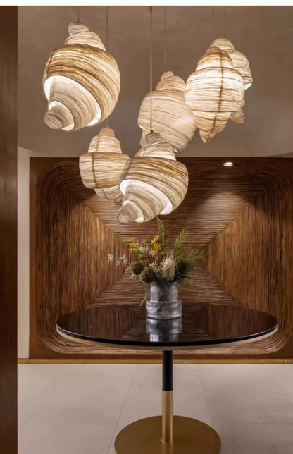 Nordic-Style Fabric Crescent Pendant Light