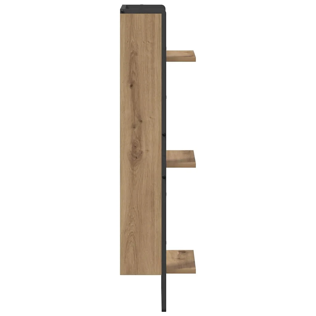 3-Tier Wood & Metal Wall Shelf