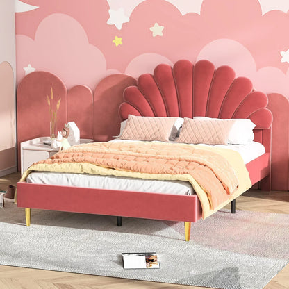 Flower Design Velvet Bed