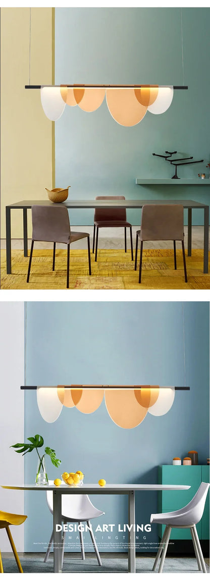 Macaron-Style Amber and Blue Acrylic Pendant Light
