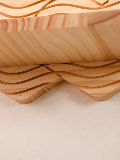 Wavy-Pattern Wood Heart Wall Shelf