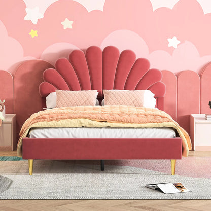 Shell Design Velvet Bed