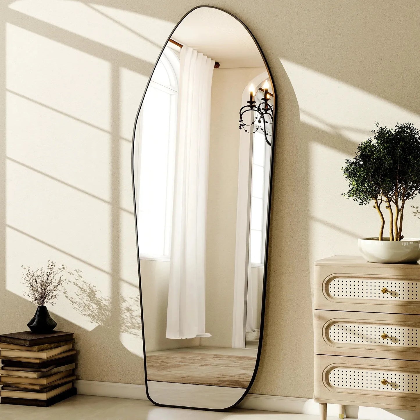Irregular Aluminium Full-Length Mirror