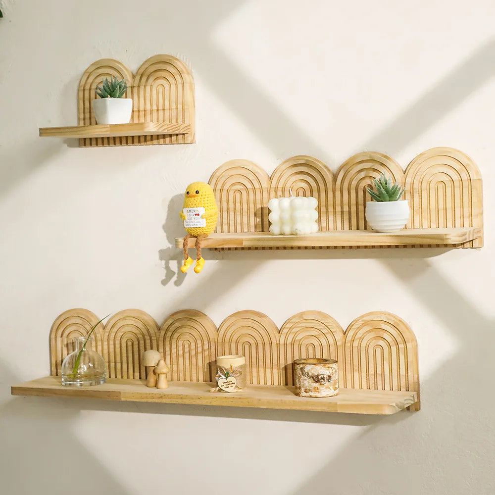 Spiral Solid Wood Wall Shelf