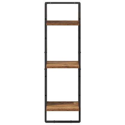 3-Tier Wood & Metal Wall Shelf