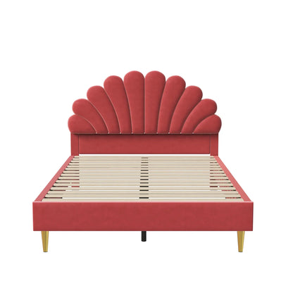 Shell Design Velvet Bed