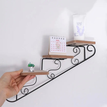 Staircase-Style Metal Wall Shelf