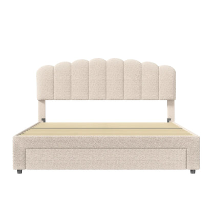 Velvet Bed with Storage & USB Ports