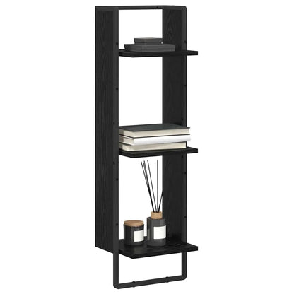 3-Tier Wood & Metal Wall Shelf