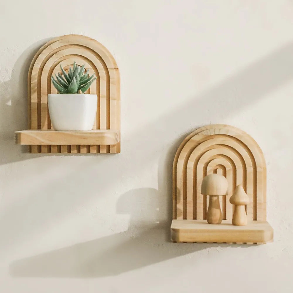 Spiral Solid Wood Wall Shelf