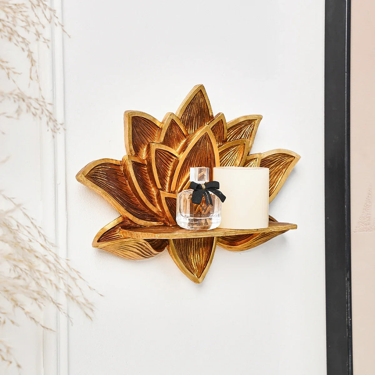 Resin Lotus Wall Shelf