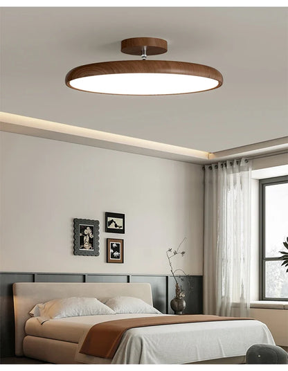 Retro Round Wood Ceiling Light