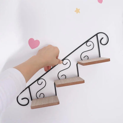 Staircase-Style Metal Wall Shelf