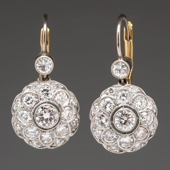 Boucles d’Oreilles Vintage Mandala Rondes Ornées de Cristaux