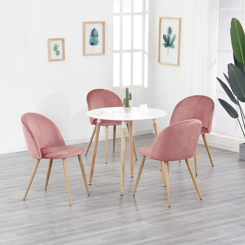 Chaises Scandinaves Velours - Rose