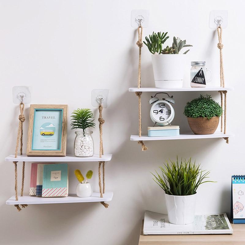 Étagère Murale Scandinave Bois - Double