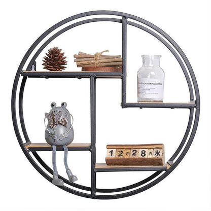 Étagère Murale Scandinave Ronde Bois et Métal