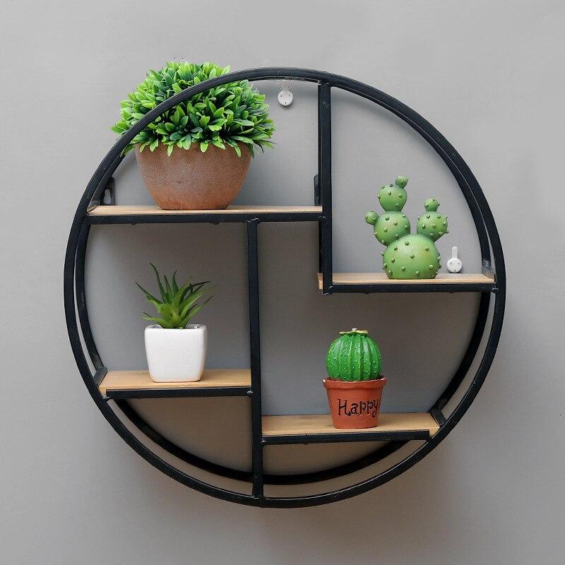 Étagère Murale Scandinave Ronde Bois et Métal