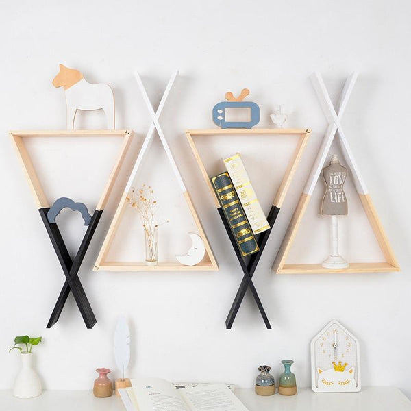 hubsch petite etagere murale bois clair style scandinave - Kdesign