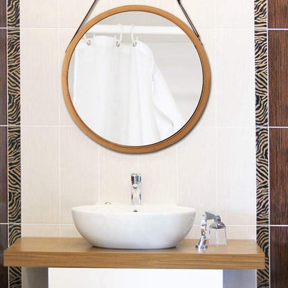 Miroir Scandinave Rond en Bois