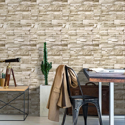 Papier Peint Scandinave Brique Beige