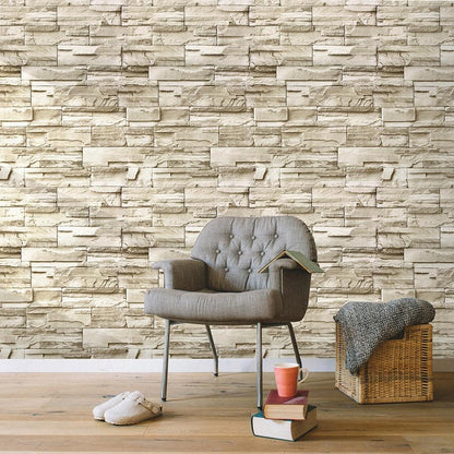 Papier Peint Scandinave Brique Beige