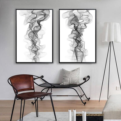 Tableau Scandinave Abstrait Blanc