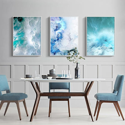 Tableau Scandinave Abstrait Bleu - 15x20cm / ABC