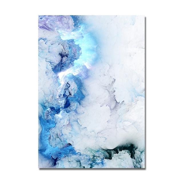 Tableau Scandinave Abstrait Bleu - 60x80cm / B