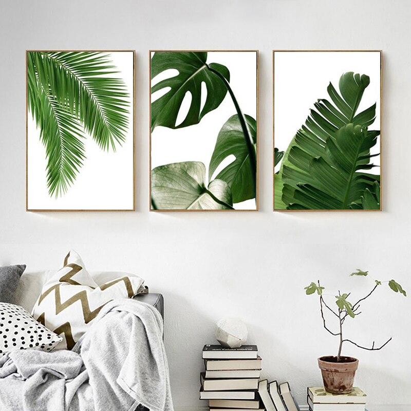 Tableau Scandinave Feuille Verte