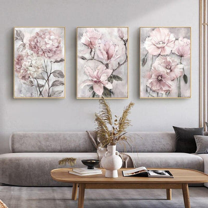 Tableau Scandinave Fleur Rose